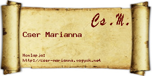 Cser Marianna névjegykártya